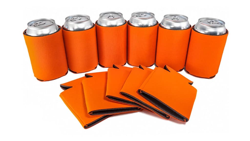 Neon Orange Foam Can Cooler