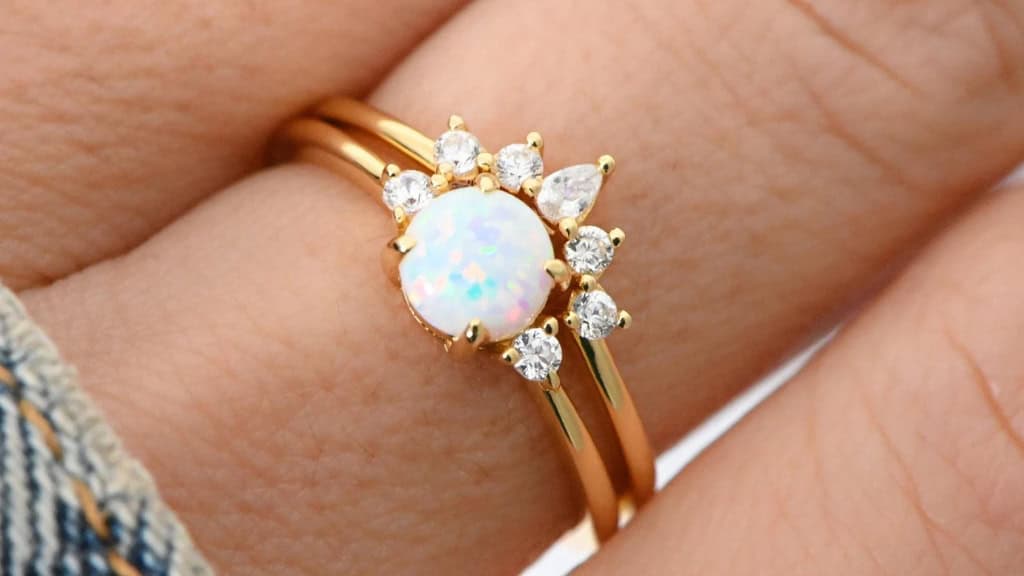 Opal Stacking Ring Set