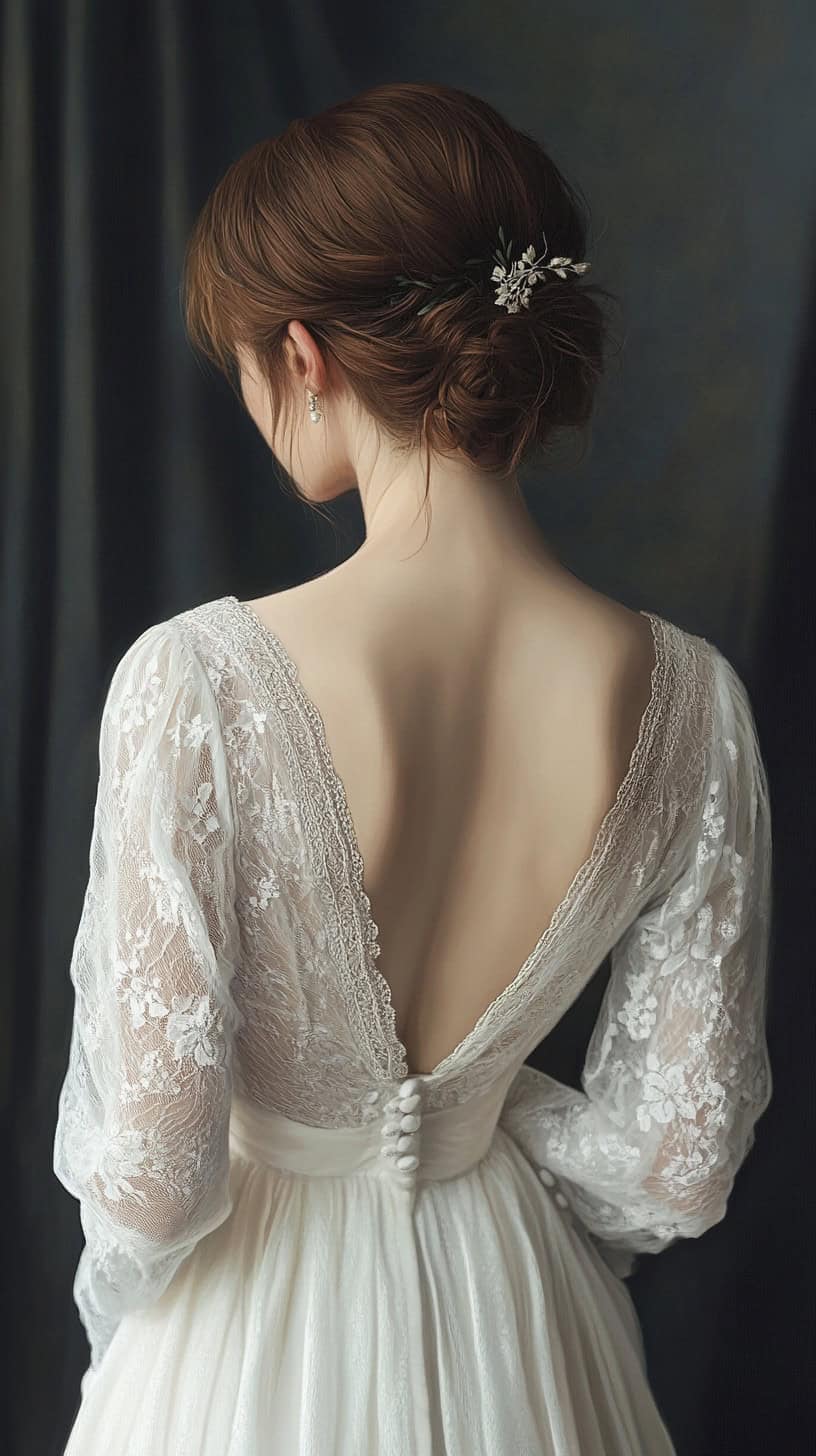 Open Back Lace Wedding Dress