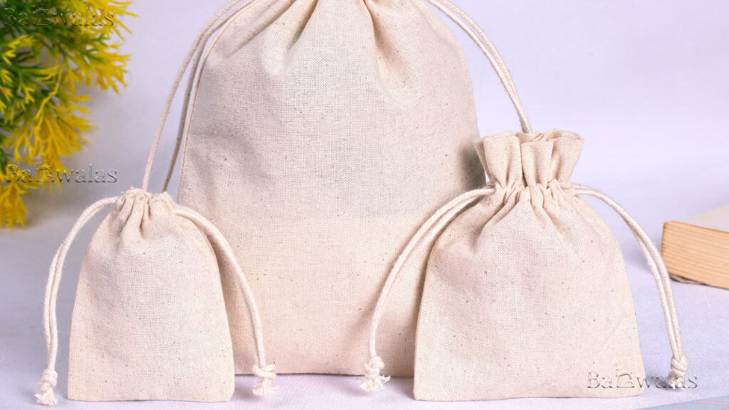 Eco-Friendly Organic Cotton Drawstring Pouches