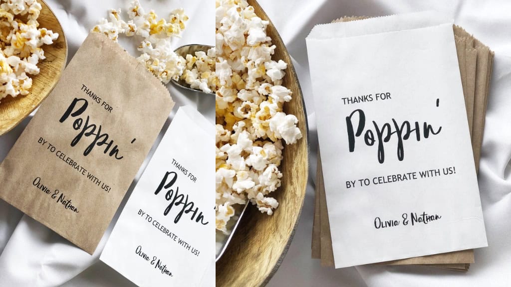Our Love is Poppin' Wedding Popcorn Bags