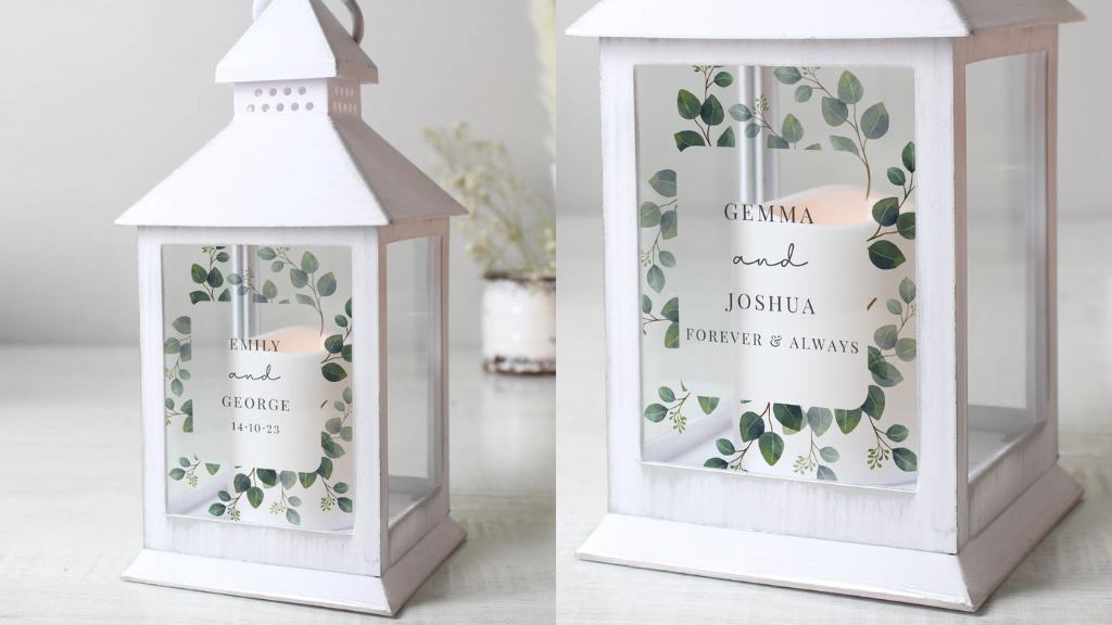 Personalised Botanical White Lantern