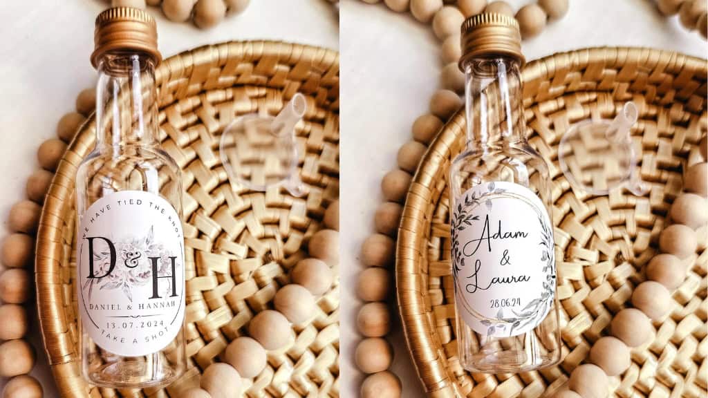 Personalised 50ml Shot Bottle Wedding Favors