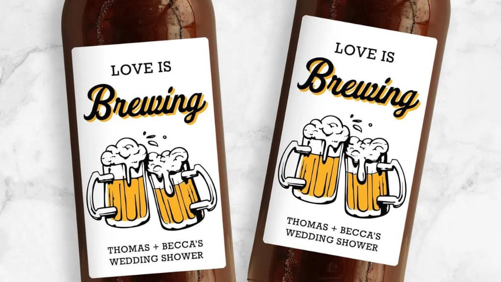 Personalized Love Is Brewing Beer Labels
