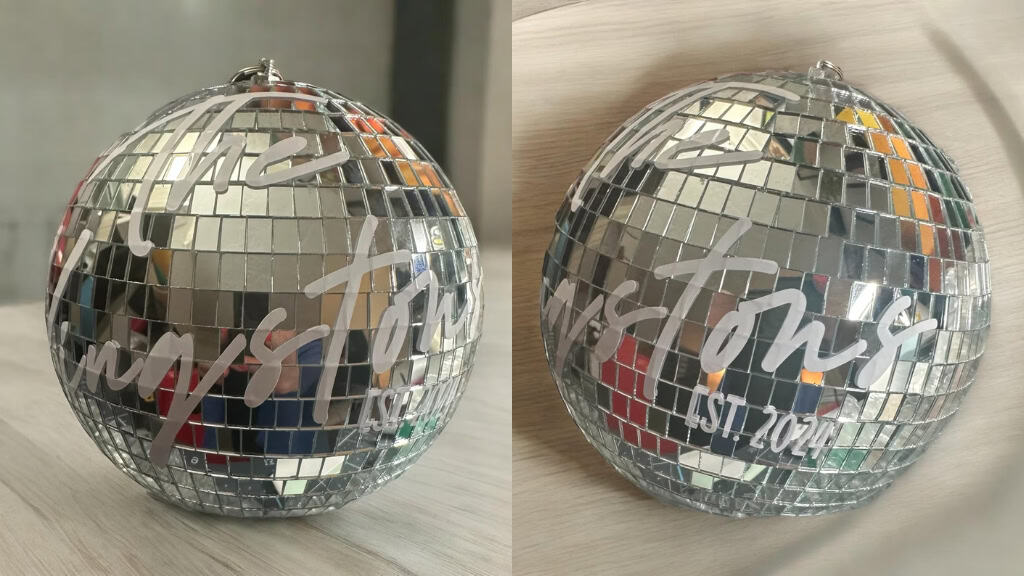 Personalized Disco Ball Wedding Centerpiece