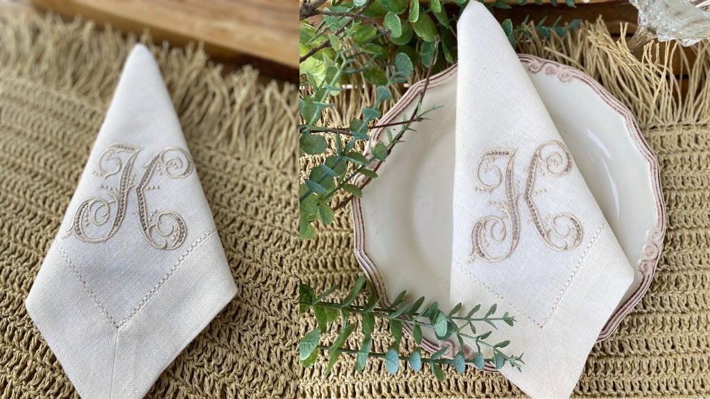 Personalized Embroidered Linen Napkins