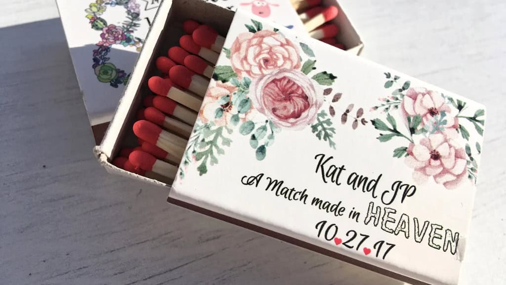 Personalized Floral Matchboxes