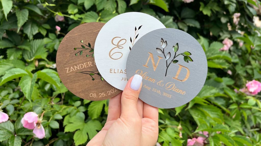 Personalized Rustic Wedding Coaster Favors