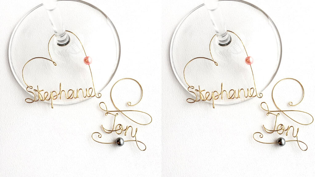 Personalized Gold Wine Glass Charms