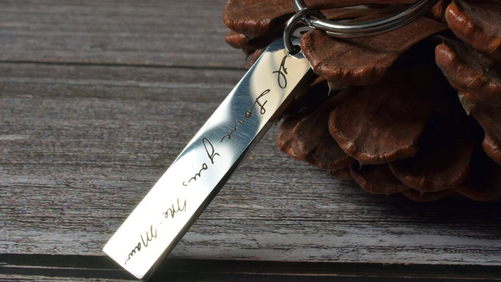 Personalized Handwriting Rectangle Keychain