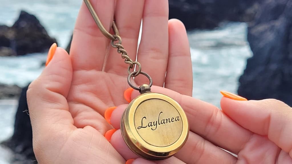 Engraved Personalized Keychain Compass