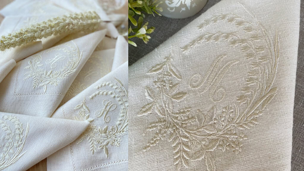 Personalized Lily-of-the-Valley Linen Napkins