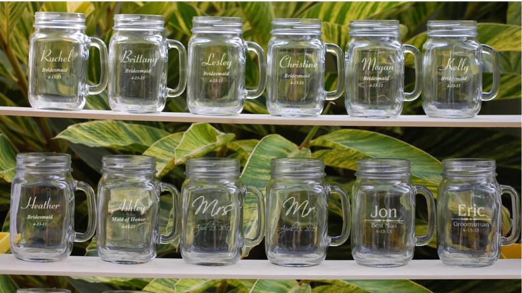 Personalized Engraved Mason Jar Mugs