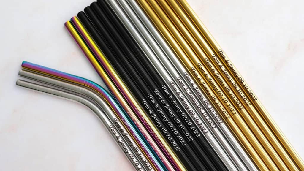 Personalized Stainless Steel Straw Set