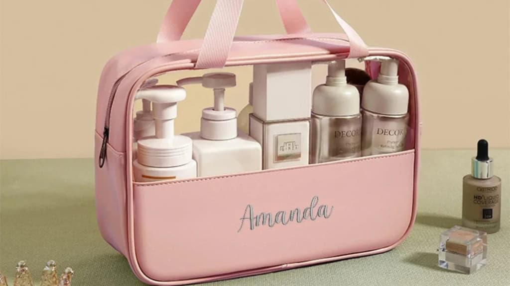 Personalized PU Leather Waterproof Toiletry Bag
