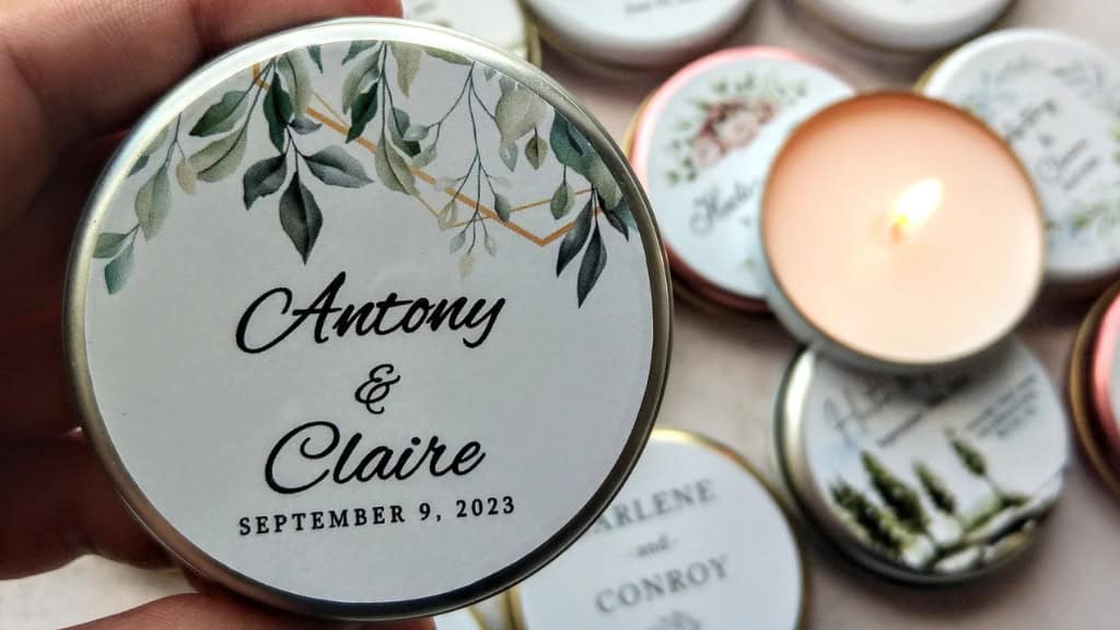 Personalized Scented Tin Candle Favors