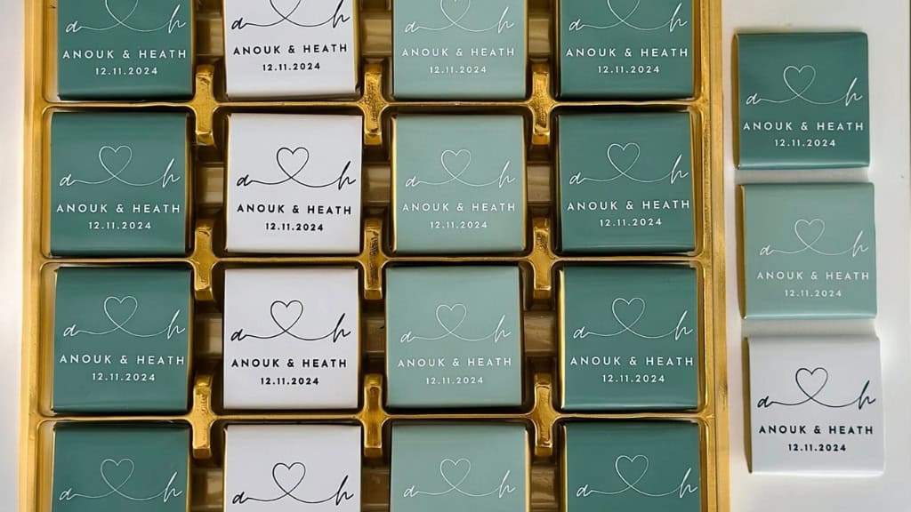 Personalized Gold & Silver Wedding Chocolates