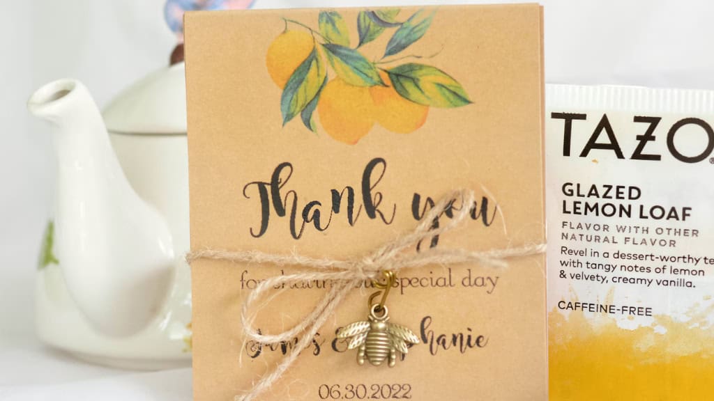 Personalized Lemon Tea Wedding Favor