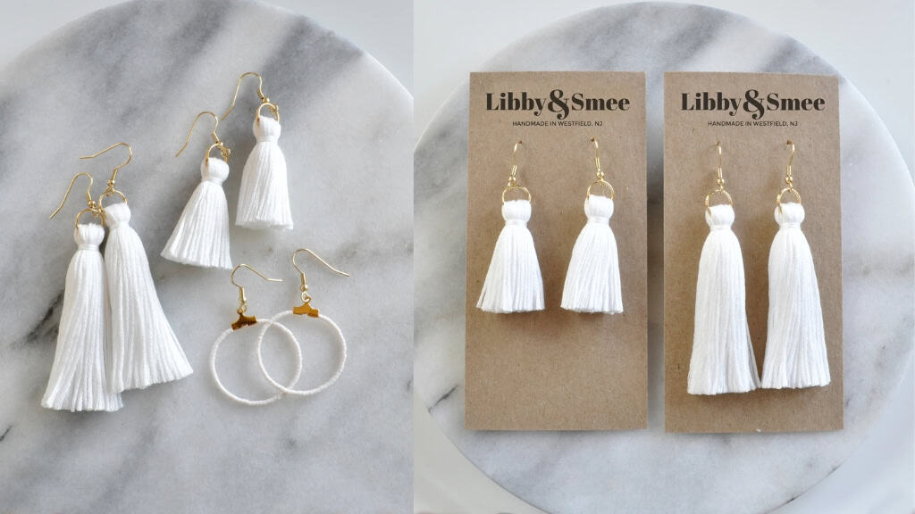 Pure White Bohemian Tassel Hoop Earrings