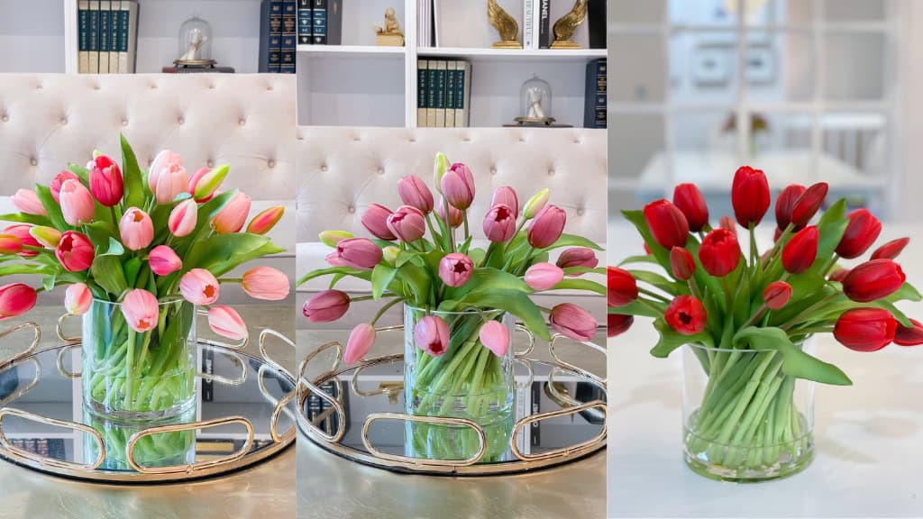Real Touch Faux Tulip Centerpiece