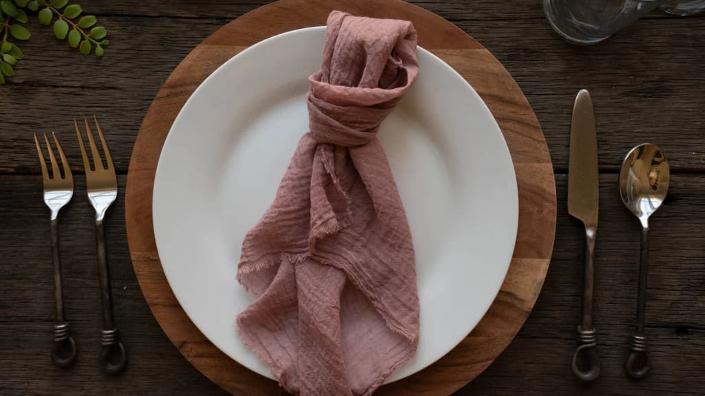 Rose Pink Cheesecloth Wedding Napkins