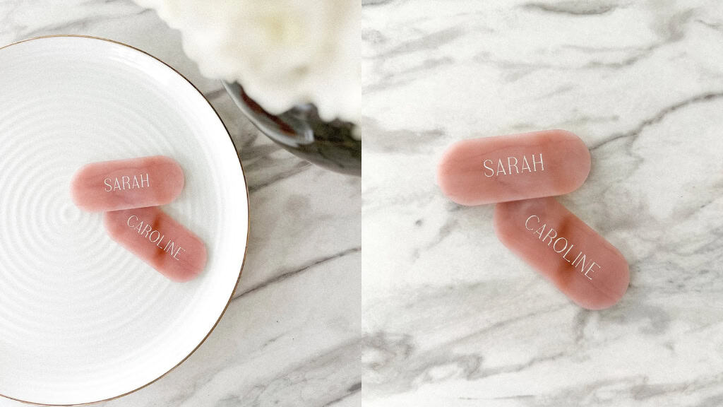 Rose Quartz Acrylic Place Cards