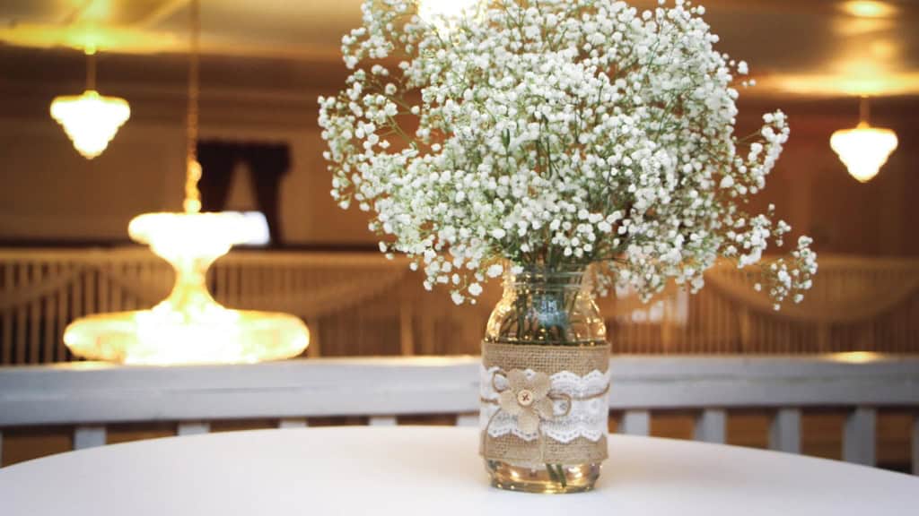 Rustic Burlap & Lace Mason Jar Centerpieces