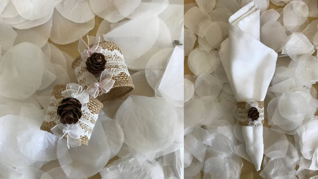 Rustic Burlap & Lace Napkin Holders