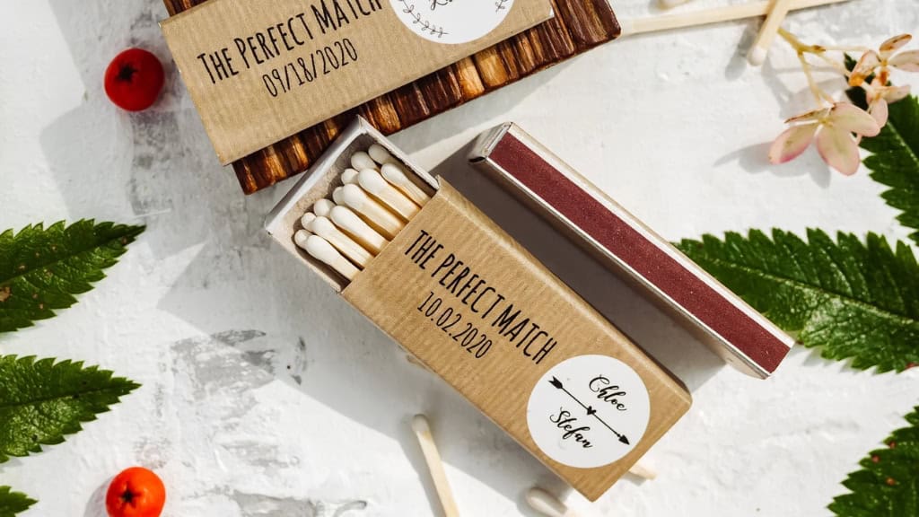 Rustic Wedding Matchboxes with Charming Designs
