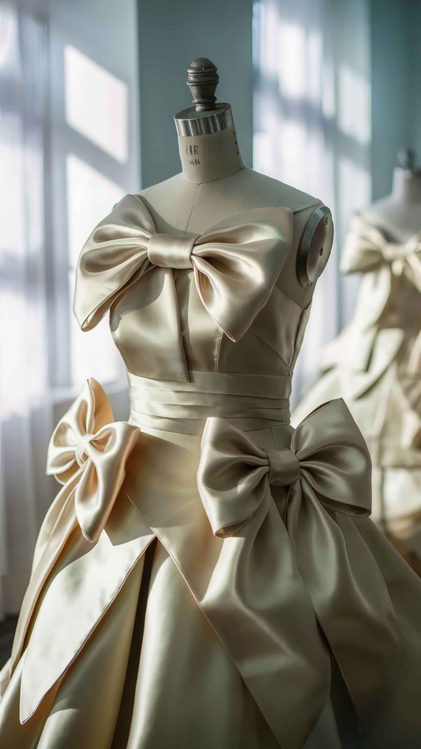 Satin Bow-Accented Dress
