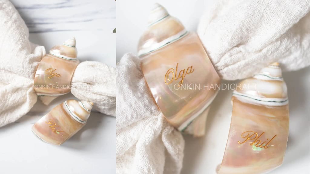 Set of 2 Eco-Friendly Seashell Napkin Rings