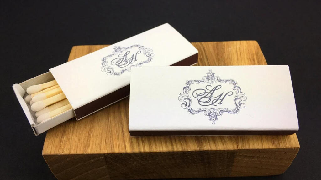 Personalized Wedding Monogram Matchboxes