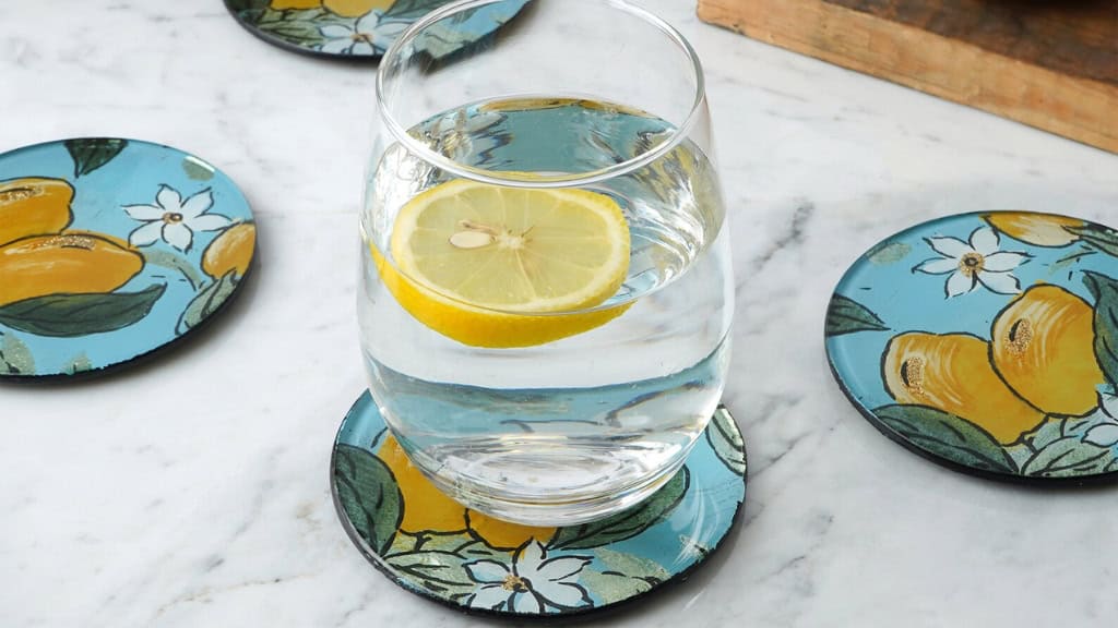 Sicilian Zest Glass Coasters Set