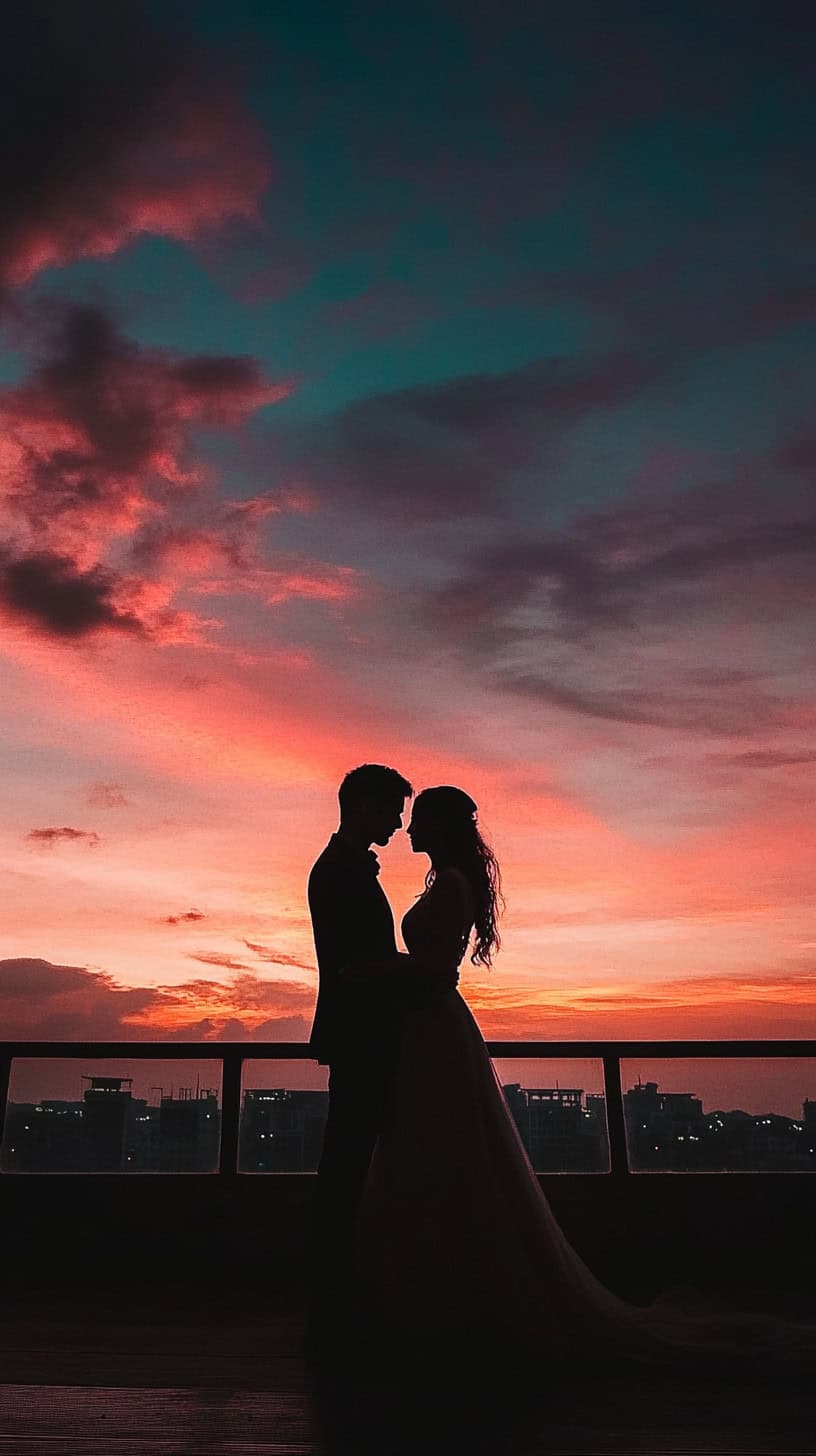 Silhouette Against Pink Sky