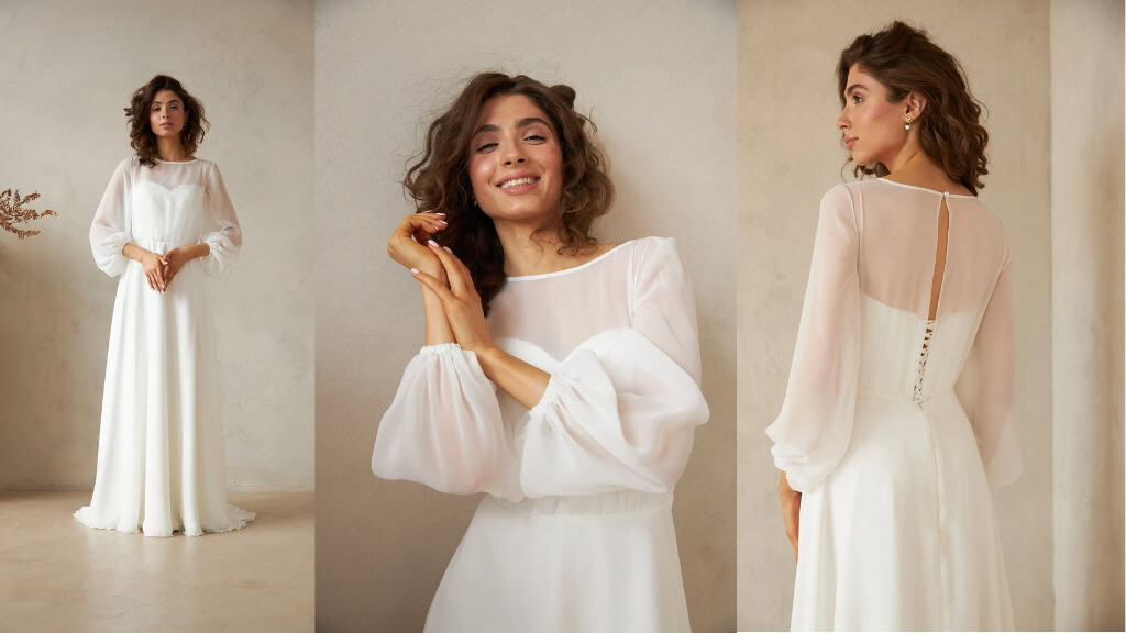 Simple Chiffon A-Line Wedding Dress