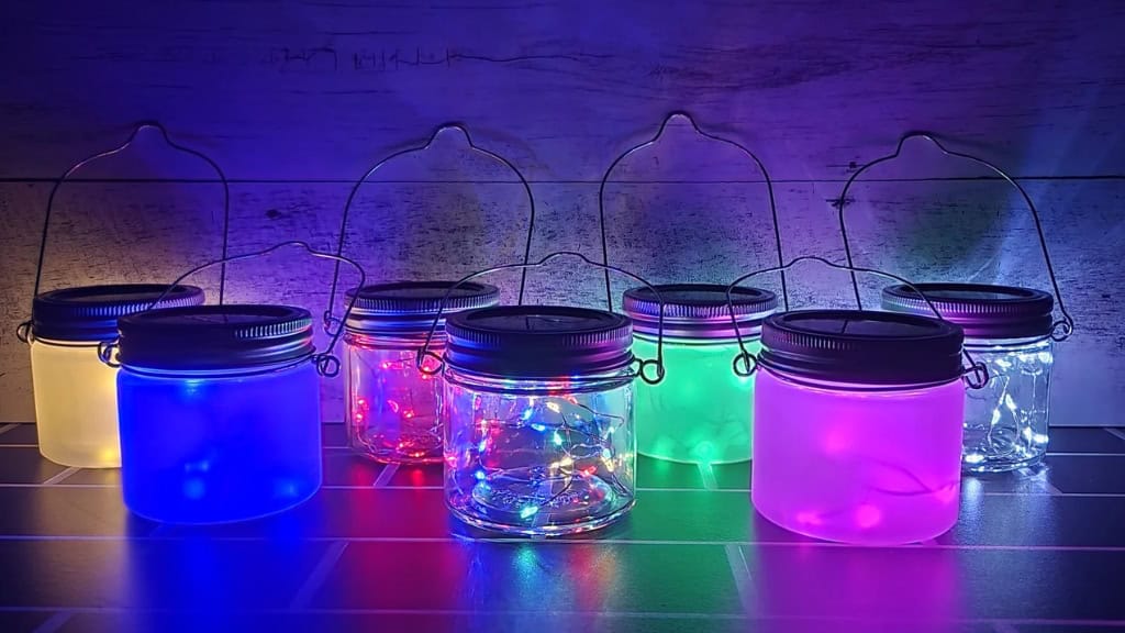 Solar Light Lids for Mason Jars - Set of 6