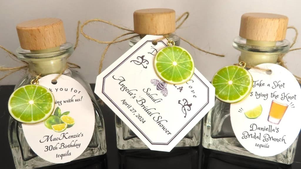 Tequila Shot Bottles with Custom Tag