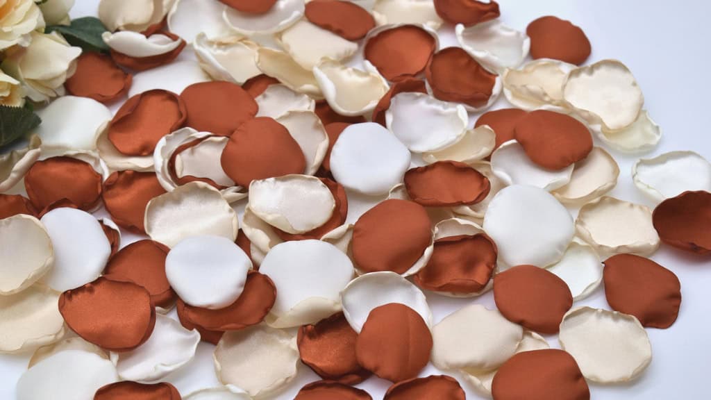 Terracotta Rose Petals in Champagne & Ivory