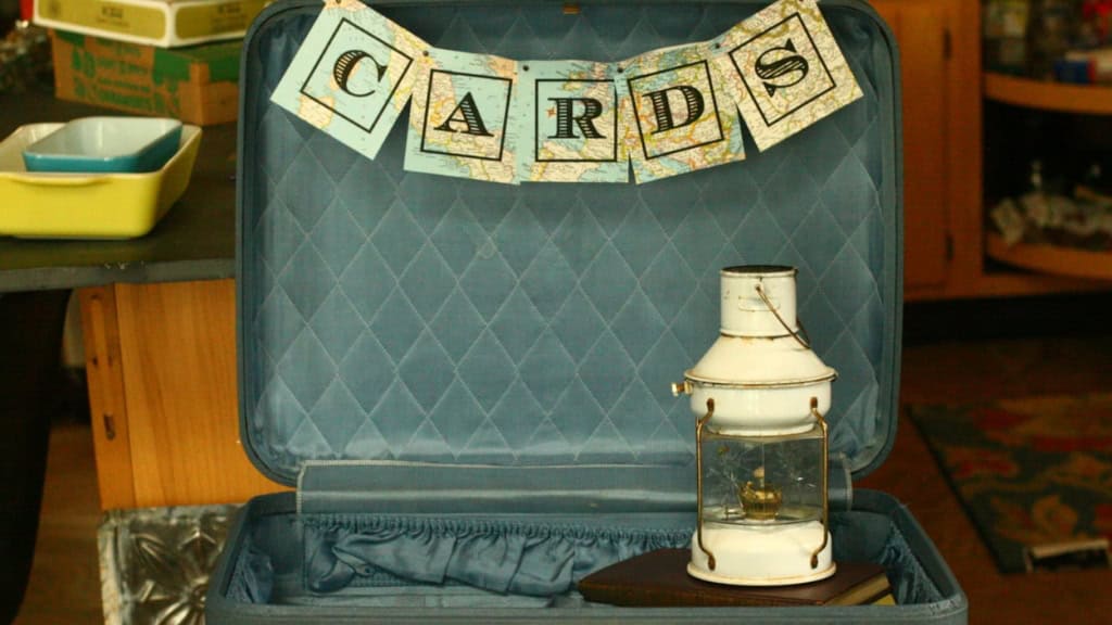 Vintage Blue Medium Suitcase Prop