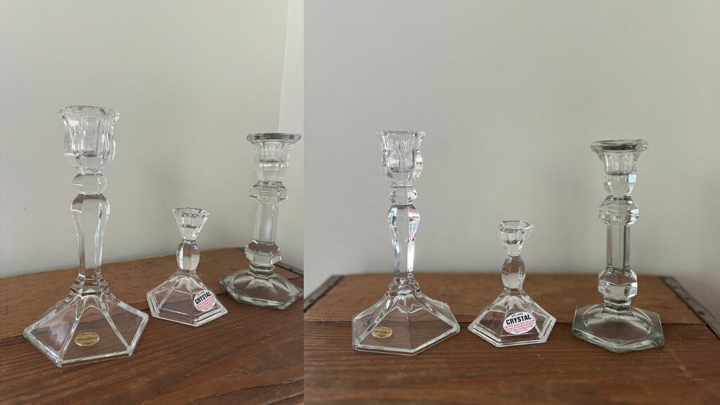 Vintage Crystal Candlestick Holder