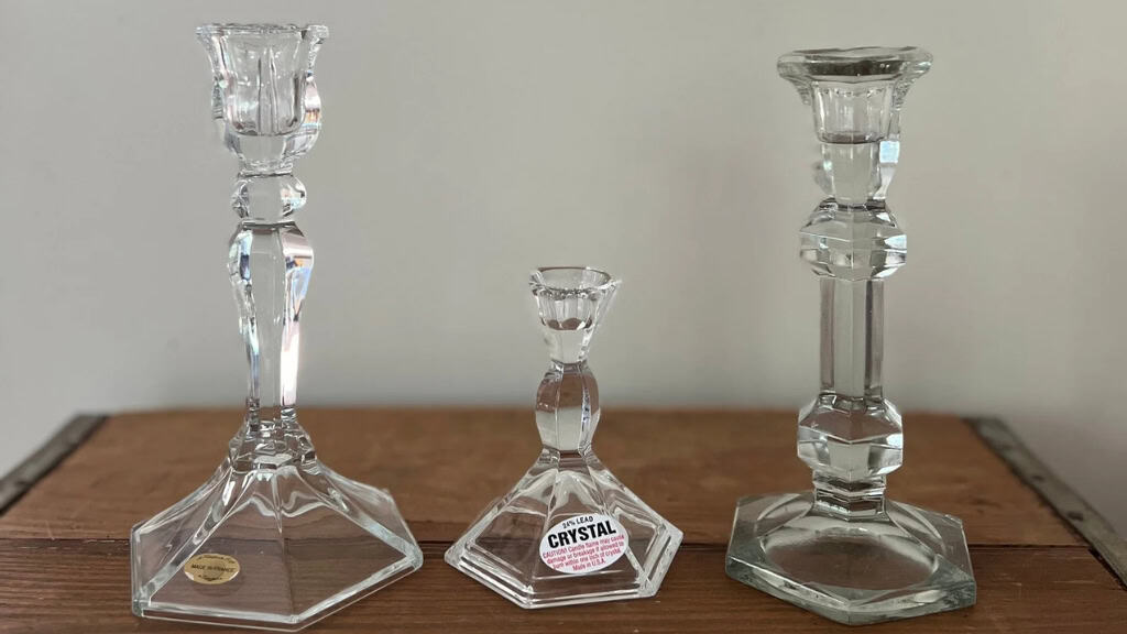 Vintage Crystal Candlestick Holders