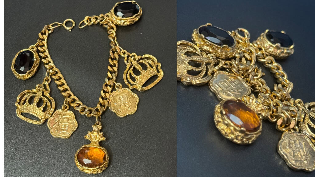 Vintage Gold Tone Chinese Link Bracelet