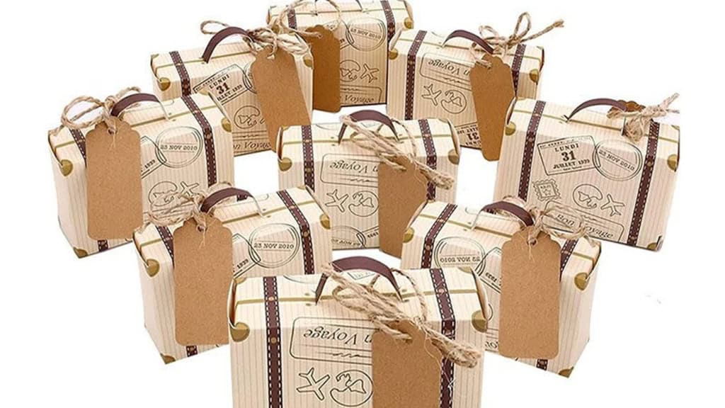 Vintage Mini Suitcase Favor Bags