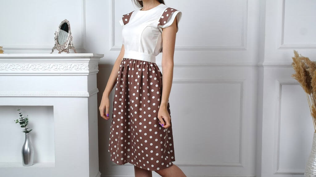 Vintage Polka Dot Tea-Length Dress