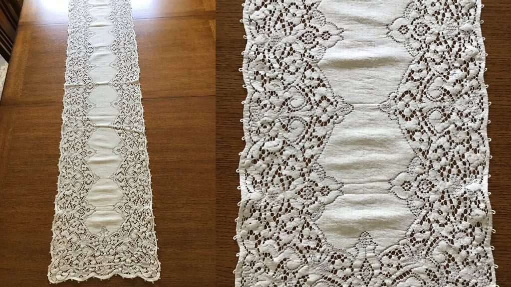Vintage Quaker Lace Table Runner