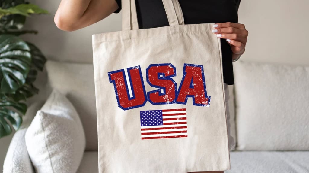 Vintage USA Flag Tote Bag