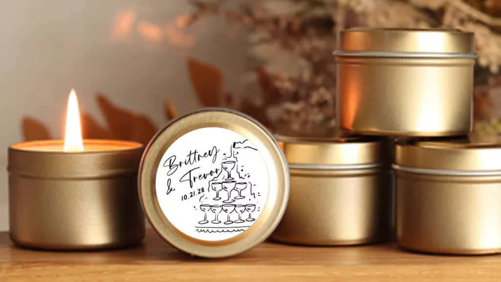Personalized Wedding Favor Soy Candles