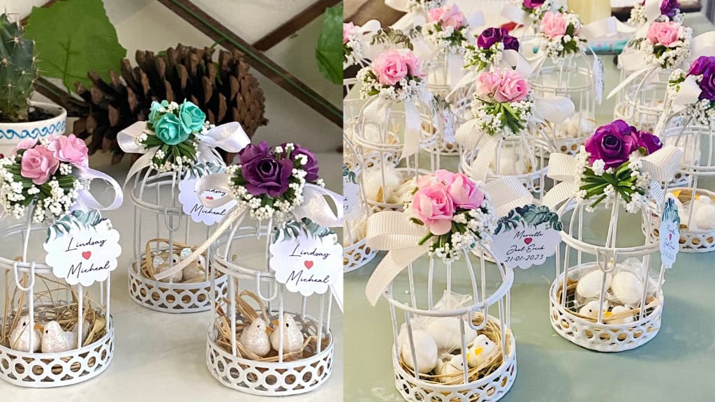 White Birdcage Wedding Favor Box
