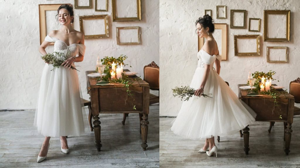 White Corset Bodice Bohemian Wedding Dress