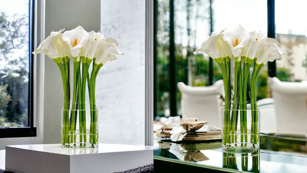 White Real Touch Calla Lilies Arrangement